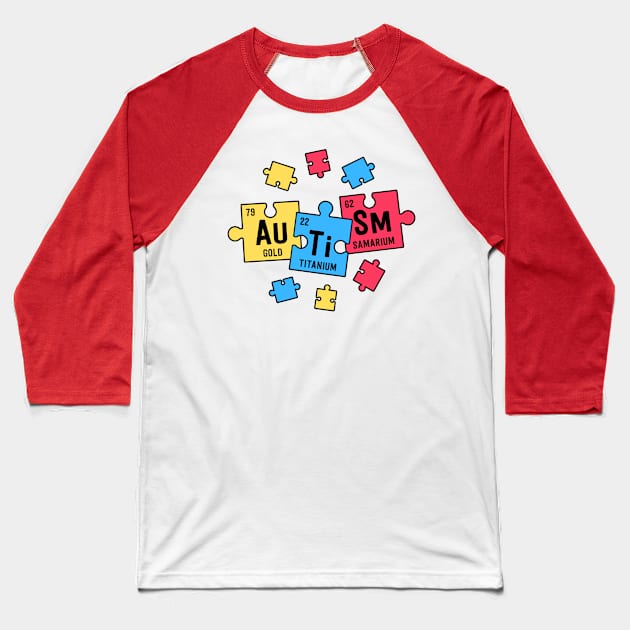 Autism Shirts For Teachers SPED Periodic Table Elements Baseball T-Shirt by 14thFloorApparel